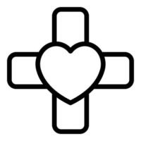 Heart patch icon outline vector. Broken heart vector