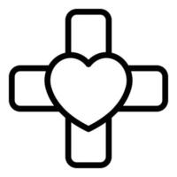 Heart patch icon outline vector. Broken heart vector