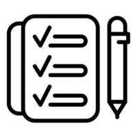 Daily task icon outline vector. Work schedule vector