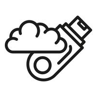 Memory stick icon outline vector. Drive data vector