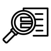 Search document icon outline vector. Glass paper vector