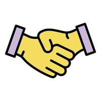 Bribery handshake icon color outline vector