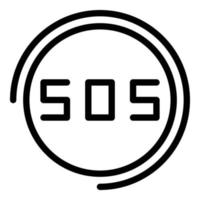 Sos button icon outline vector. Emergency help vector