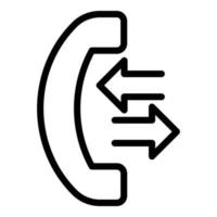 Call phone icon outline vector. Emergency call support vector