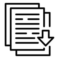 Download documents icon outline vector. File upload vector