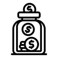 Coin jar icon outline vector. Money save vector