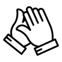 Clapping icon outline vector. People hand clap vector