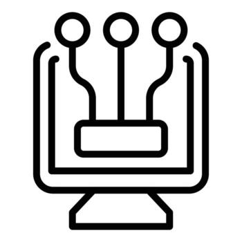 vector de contorno de icono de datos digitales. tecnología empresarial