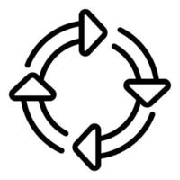 Regeneration arrows icon, outline style vector