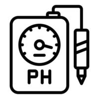 icono de medidor de ph de análisis, estilo de esquema vector