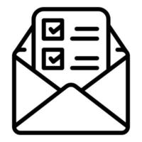 Voting checklist icon outline vector. Check tick vector