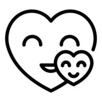 Smiling heart icon outline vector. Happy smile vector