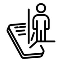 Virtual reality scanning icon, outline style vector