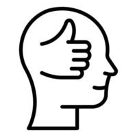 Narcissism thumb up icon, outline style vector