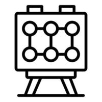 School desk icon, outline style vector