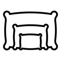 icono de almohadas de perfeccionismo, estilo de esquema vector