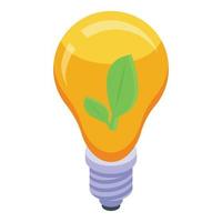 Bulb leaf icon, isometric style vector