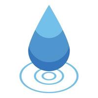 Hydro power drop icon, isometric style vector