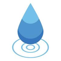 Hydro power drop icon, isometric style vector