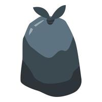 Bag garbage icon, isometric style vector