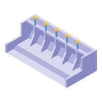 Hydro power station icon, isometric style vector