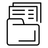 File folder icon outline vector. Organize document vector