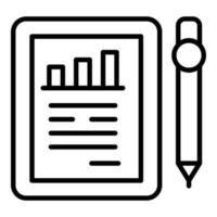 Tablet strategy icon outline vector. Digital work business vector