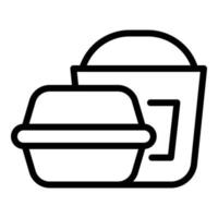 Take away home food icon, outline style vector