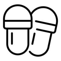 icono de uso de zapatillas de casa, estilo de esquema vector