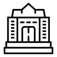 vector de contorno de icono de escuela digital. aprender en línea