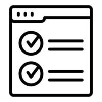 Learning checklist icon outline vector. Exam test vector