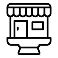 icono de la tienda de la calle de marketing, estilo de esquema vector