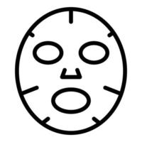 icono de máscara facial cosmética coreana, estilo de contorno vector