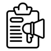 Clipboard megaphone icon, outline style vector