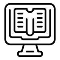 Internet learning icon outline vector. Digital class vector