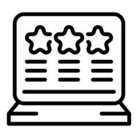 Laptop product review icon outline vector. Online customer vector