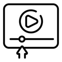 Video tutorial icon outline vector. Webinar conference vector