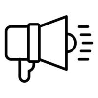 vector de contorno de icono de megáfono de tienda. oferta de la tienda