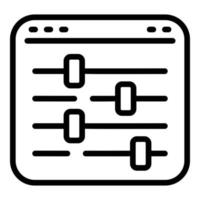 Equalizer icon outline vector. Equal balance vector