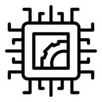 Modern processor icon outline vector. Digital circuit vector