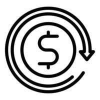 Dollar exchange icon outline vector. Money bank vector