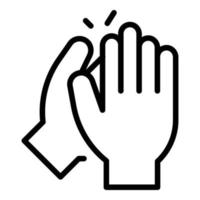 Person handclap icon outline vector. Hand clap support vector