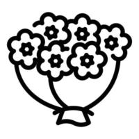 icono de ramo de flores, estilo de contorno vector