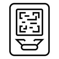 icono de código qr del billete de metro, estilo de contorno vector