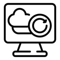 Computer backup icon, outline style vector