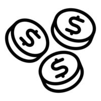 Dollar coins icon outline vector. Coin stack vector