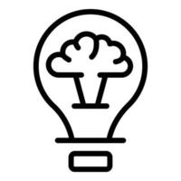 Brain bulb idea icon outline vector. Light mind vector