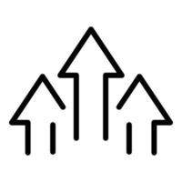 Arrows grow icon outline vector. Arrow up curve vector