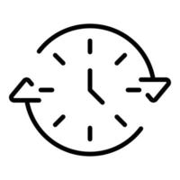 Late work timing icon, outline style vector