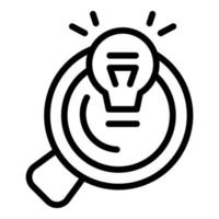 Search bulb idea icon outline vector. Business people vector